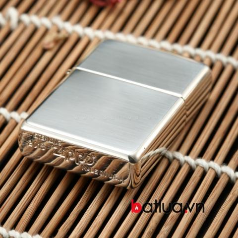 Bật lửa zippo chính hãng nguyên khối bạc trơn bóng ( Mẫu 15 )