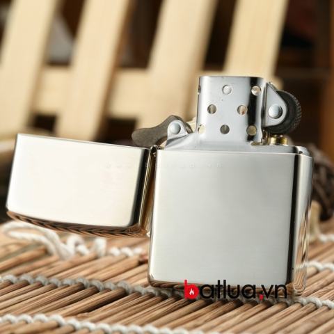 Bật lửa zippo chính hãng nguyên khối bạc trơn bóng ( Mẫu 15 )