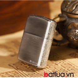 Bật lửa zippo bạc khắc cá chép vượt vũ môn xung quanh