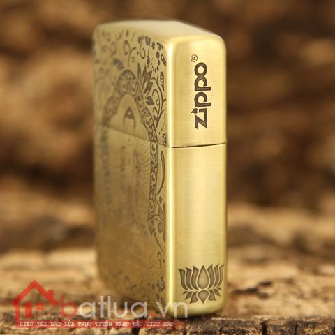 Bật lửa Zippo chất liệu đồng khắc phật Dược Sư Lưu Ly Quang Vương Như Lai và  Bát Nhã Ba La Mật Đa Tâm Kinh