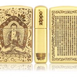 Bật lửa Zippo chất liệu đồng khắc phật Dược Sư Lưu Ly Quang Vương Như Lai và  Bát Nhã Ba La Mật Đa Tâm Kinh - Mã SP: BL09079