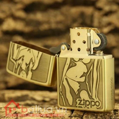 Bật lửa Zippo chất liệu đồng khắc hình cô gái sexy