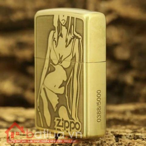 Bật lửa Zippo chất liệu đồng khắc hình cô gái sexy