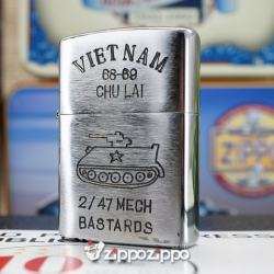 Bật lửa zippo chiến tranh việt nam sản xuất 2017 ( VIETNAM-CHU LAI 68-69 ) - Mã SP: ZPC1529