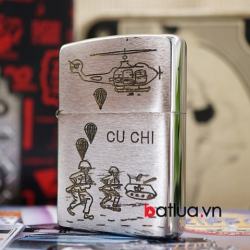 Bật lửa zippo chiến tranh việt nam sản xuất 2017 (máy bay Củ Chi) - Mã SP: ZPC1508