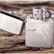 Bật lửa Zippo chính hãng 28356 trắng bạc khắc đại bàng