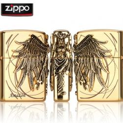 Bật lửa Zippo chính hãng Amazons Angel Ares phiên bản vàng - Mã SP: BL09123