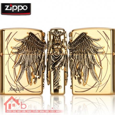 Bật lửa Zippo chính hãng Amazons Angel Ares phiên bản vàng