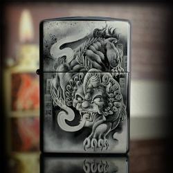 Bật lửa Zippo chính hãng Animal brave phiên bản màu xám - Mã SP: BL09114