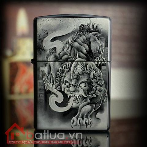 Bật lửa Zippo chính hãng Animal brave phiên bản màu xám