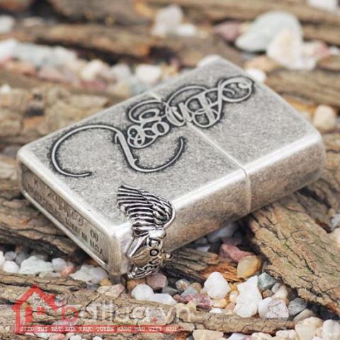 Bật lửa Zippo chính hãng bạc cổ Angel love