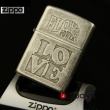Bật lửa Zippo chính hãng bạc cổ in nổi LOVE