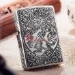 Bật lửa Zippo chính hãng Bạc cổ khắc hoa văn hình ngựa