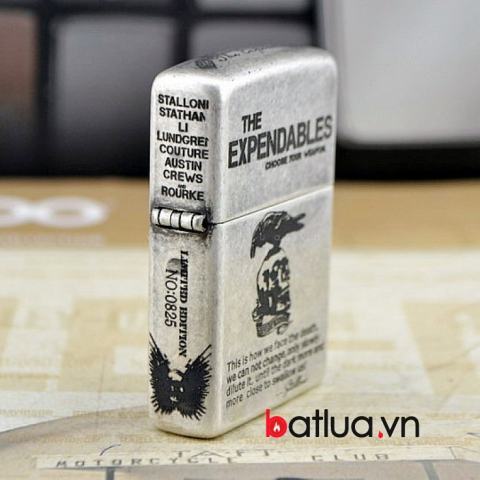 Bật lửa Zippo chính hãng bạc cổ The Expendables