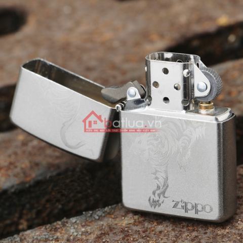 Bật lửa Zippo chính hãng bạc khắc hổ