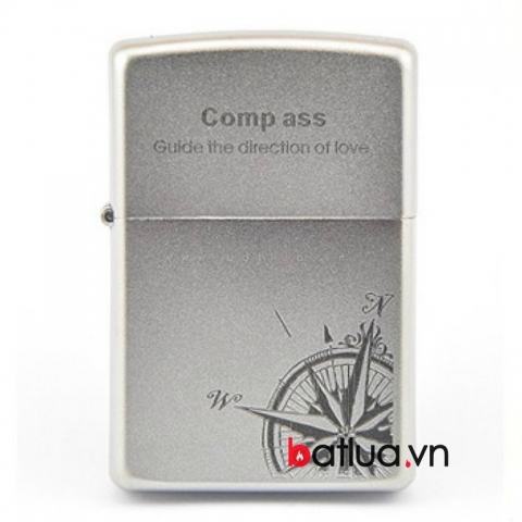 Bật lửa Zippo chính hãng bạc khắc la bàn