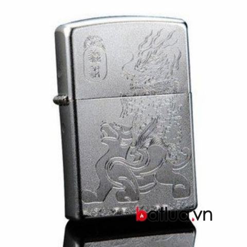 Bật lửa Zippo chính hãng bạc khắc Rồng Lân