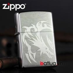 Bật lửa Zippo chính hãng bạc khắc rồng - Mã SP: BL10126