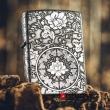 Bật lửa Zippo chính hãng Bạc nguyên khối khắc họa tiết