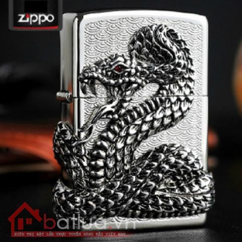 Bật lửa Zippo chính hãng bac thanh xà quấn quanh