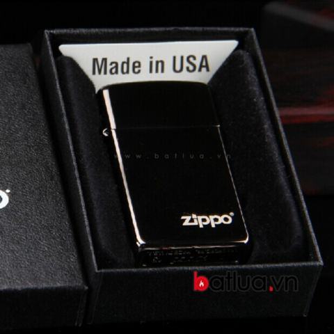 bât lửa zippo chính hãng bản hẹp mầu đen