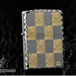 Bật lửa Zippo chính hãng băng đen kẻ sọc vàng - Mã SP: ZPC0979