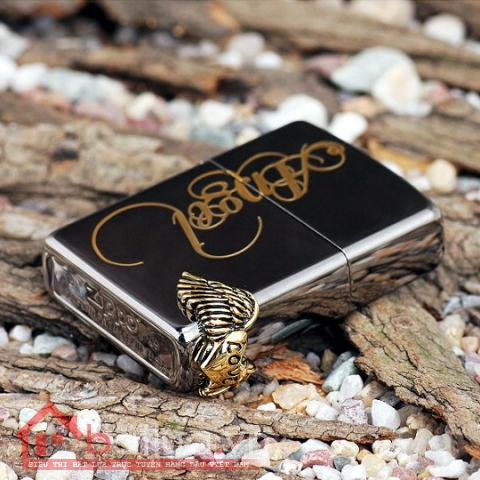 Bật lửa Zippo chính hãng black ice Love angel