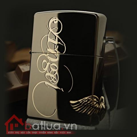 Bật lửa Zippo chính hãng black ice Love angel