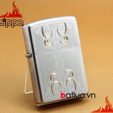 Bật lửa zippo chính hãng cát sa tin khắc hoa văn sắc sảo