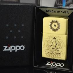 Bật lửa Zippo chính hãng chất liệu đồng khắc phật - Mã SP: BL09750