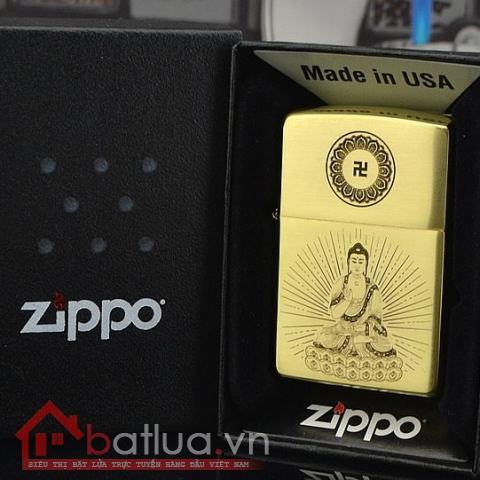 Bật lửa Zippo chính hãng chất liệu đồng khắc phật