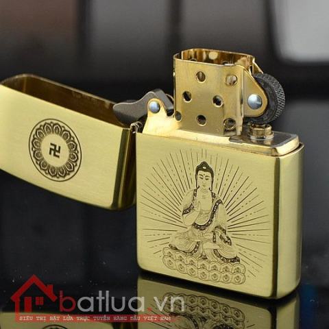 Bật lửa Zippo chính hãng chất liệu đồng khắc phật