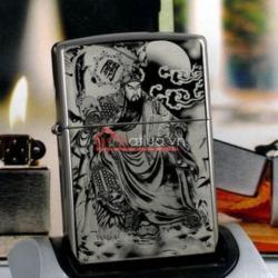 Bật lửa Zippo chính hãng đen In hình Quan Công - Mã SP: ZPC0218