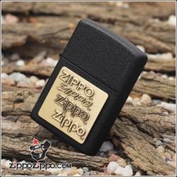 Bật Lửa Zippo chính hãng đen sần 4 logo zippo