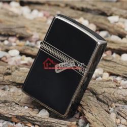 Bật lửa zippo chính hãng đen tuyền dây kéo cổ điển 21.088 - Mã SP: BL09881