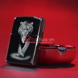 Bật lửa Zippo chính hãng đen tuyền hình Hổ dũng mãnh - Mã SP: BL09957