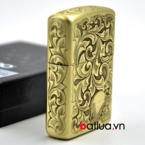 Bật lửa Zippo chính hãng đồng  Armor dày khắc họa tiết cô gái