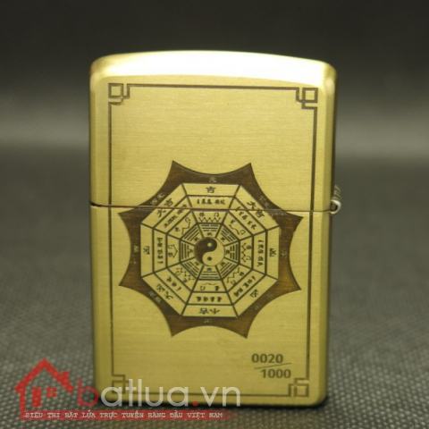 Bật lửa Zippo chính hãng đồng khắc bùa âm dương ngũ hành