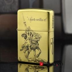 Bật lửa Zippo chính hãng đồng khắc Crusades - Mã SP: BL10116