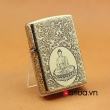 BẬT LỬA ZIPPO CHÍNH HÃNG ĐỒNG KHẮC ĐỨC PHẬT MÂY BAO QUANH