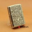 BẬT LỬA ZIPPO CHÍNH HÃNG ĐỒNG KHẮC ĐỨC PHẬT MÂY BAO QUANH