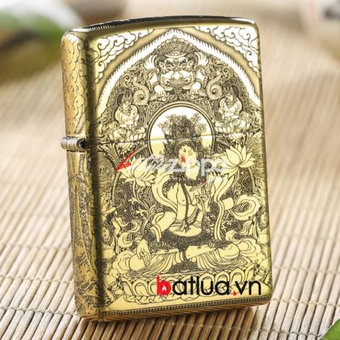 Bật lửa Zippo chính hãng đồng khắc đức Phật tinh tế phiên bản amor