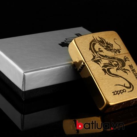 Bật lửa Zippo chính hãng đồng khắc rồng mẫu 007