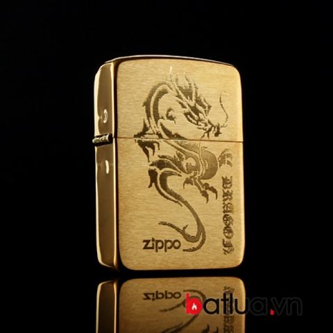 Bật lửa Zippo chính hãng đồng khắc rồng mẫu 007