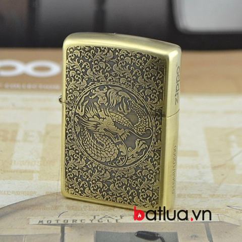 Bật lủa Zippo chính hãng đồng khắc rồng phượng ( Amor) phiên bản giới hạn