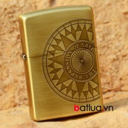 Bật Lửa Zippo chính hãng đồng khối khắc bản đồ - Mã SP: BL03201