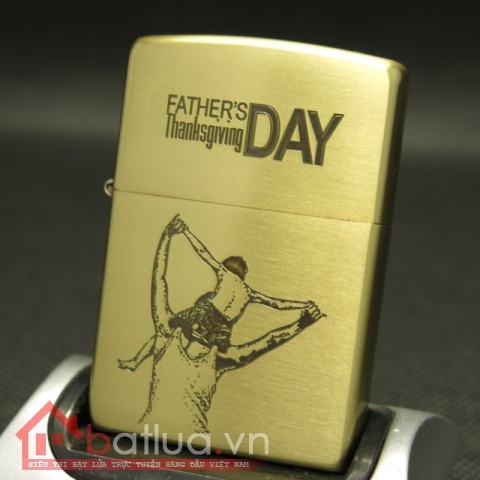 Bật lửa Zippo chính hãng đồng nhẹ khắc ngày của bố vô cùng ý nghĩa