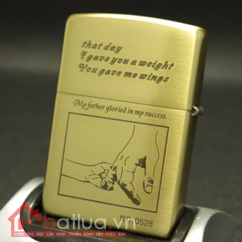 Bật lửa Zippo chính hãng đồng nhẹ khắc ngày của bố vô cùng ý nghĩa