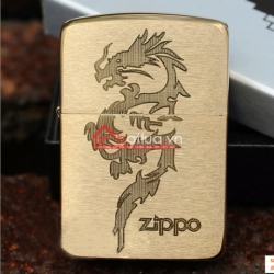 Bật lửa zippo chính hãng đồng xước họa tiết rồng - Mã SP: BL09906