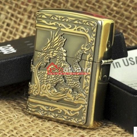 Bật lửa zippo chính hãng Dragons rồng lửa bao 2 mặt